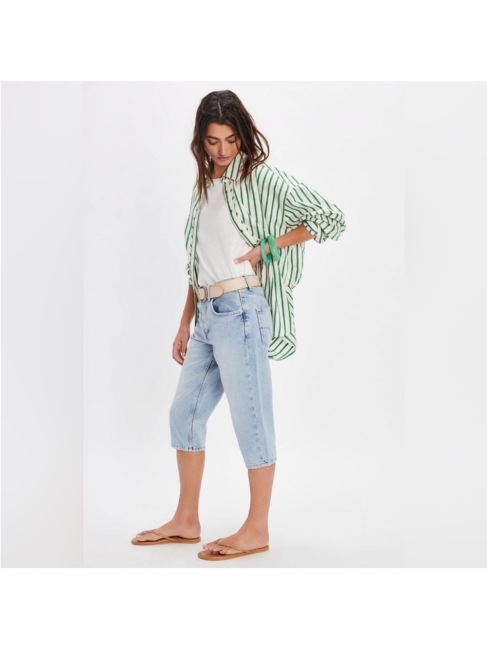 We the Free Free People Sun City Denim Capris Pale Indigo Size 25